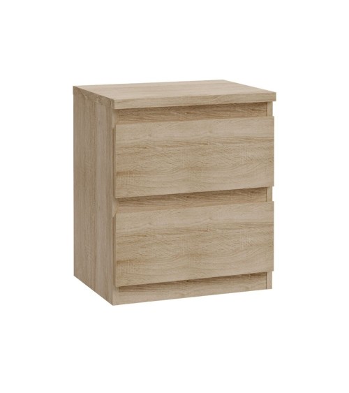Comodino Morgan 2 cassetti 41.8 x 32.2 x H 49.3 cm. colore rovere