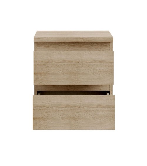 Comodino Morgan 2 cassetti 41.8 x 32.2 x H 49.3 cm. colore rovere