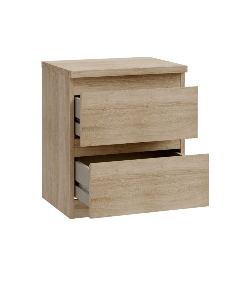 Comodino Morgan 2 cassetti 41.8 x 32.2 x H 49.3 cm. colore rovere