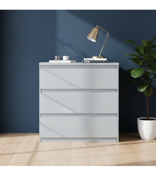 Cassettiera Morgan 3 cassetti 77.2x79.8x42.2 cm. colore grigio chiaro