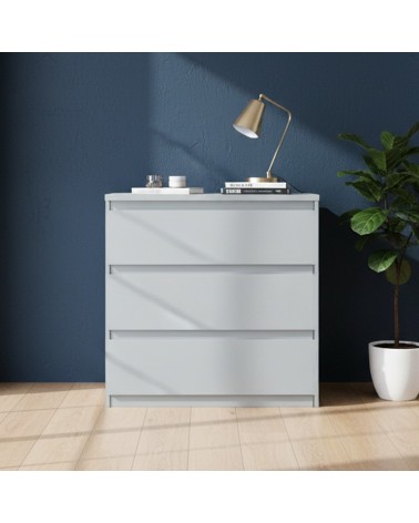 Cassettiera Morgan 3 cassetti 77.2x79.8x42.2 cm. colore grigio chiaro