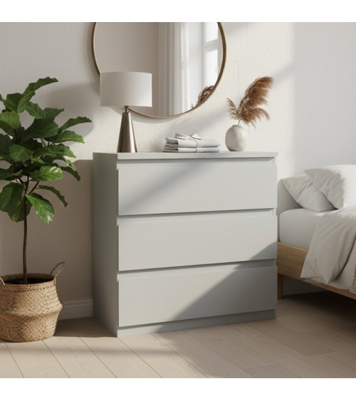 Cassettiera Morgan 3 cassetti 77.2x79.8x42.2 cm. colore grigio chiaro
