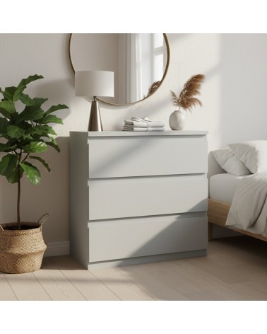 Cassettiera Morgan 3 cassetti 77.2x79.8x42.2 cm. colore grigio chiaro