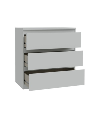 Cassettiera Morgan 3 cassetti 77.2x79.8x42.2 cm. colore grigio chiaro