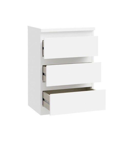 Cassettiera Morgan 3 cassetti 41.8 x H 61.5 x 32.2 cm colore bianco