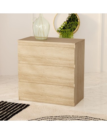 Cassettiera Morgan 3 cassetti 77.2x79.8x42.2 cm. colore rovere