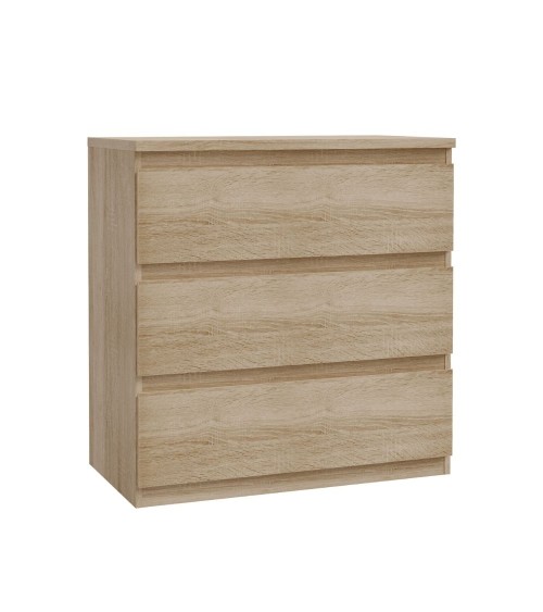 Cassettiera Morgan 3 cassetti 77.2x79.8x42.2 cm. colore rovere