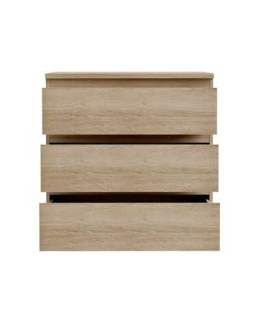 Cassettiera Morgan 3 cassetti 77.2x79.8x42.2 cm. colore rovere