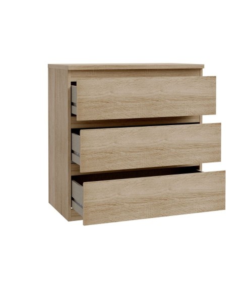 Cassettiera Morgan 3 cassetti 77.2x79.8x42.2 cm. colore rovere