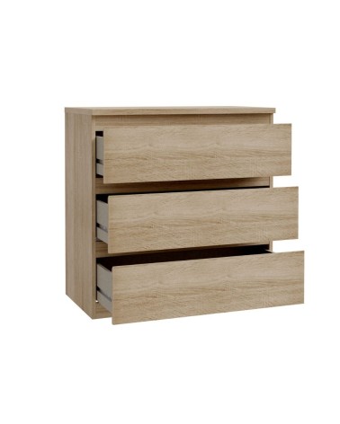 Cassettiera Morgan 3 cassetti 77.2x79.8x42.2 cm. colore rovere