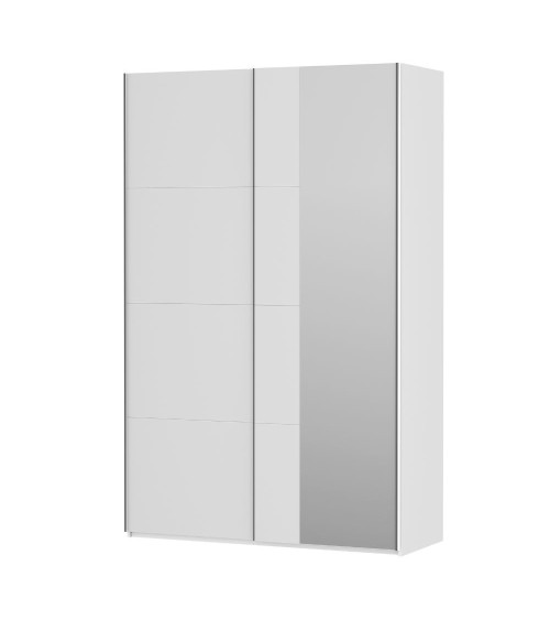 Armadio Afra 2 ante scorrevoli con specchio colore bianco