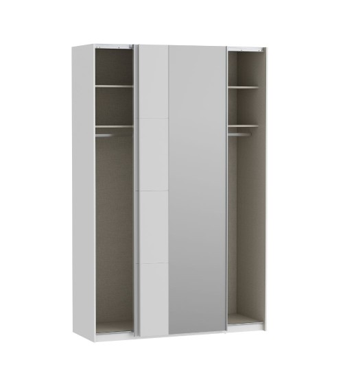 Armadio Afra 2 ante scorrevoli con specchio colore bianco