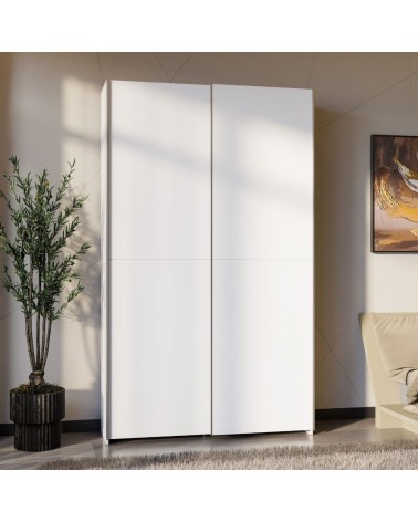 Armadio Nico 2 ante scorrevoli colore bianco 120.1x39.1xH210 cm.
