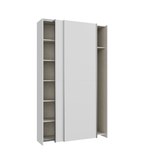 Armadio Nico 2 ante scorrevoli colore bianco 120.1x39.1xH210 cm.