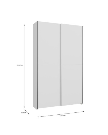 Armadio Nico 2 ante scorrevoli colore bianco 120.1x39.1xH210 cm.