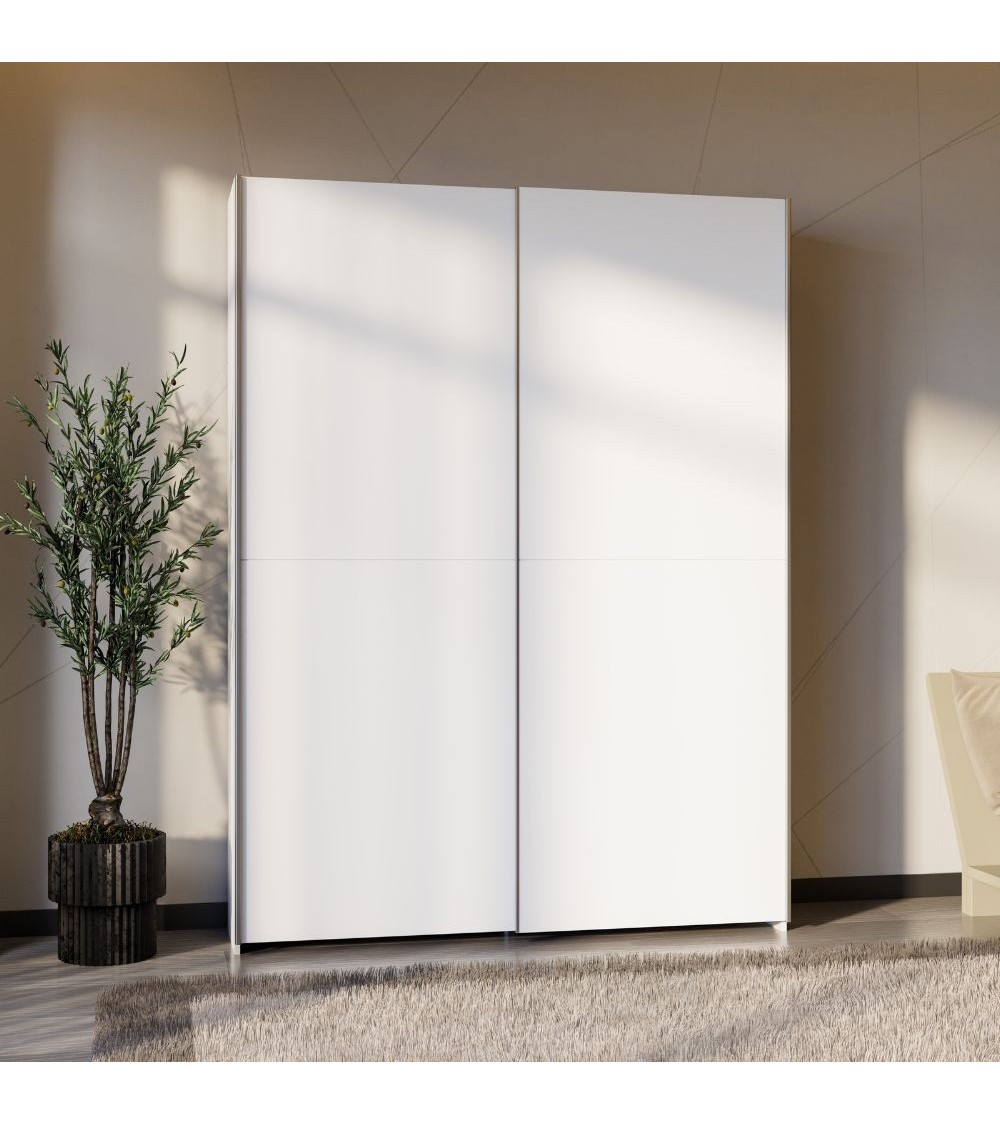 Armadio Nico 2 ante scorrevoli colore bianco 150.1x39.1xH210 cm.