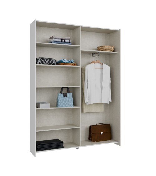Armadio Nico 2 ante scorrevoli colore bianco 150.1x39.1xH210 cm.