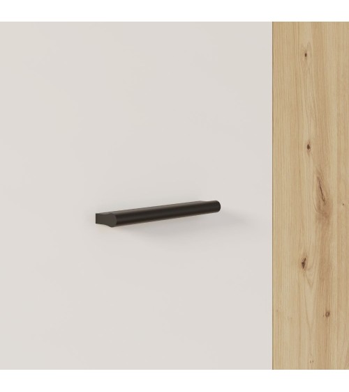 Armadio multiuso Teodoro 2 ante con portascope struttura rovere e 1 anta bianco
