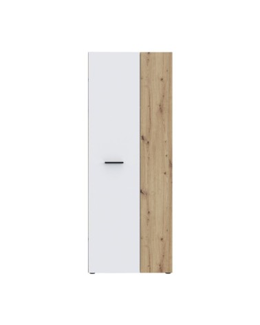 Armadio multiuso Teodoro 2 ante con portascope struttura rovere e 1 anta bianco