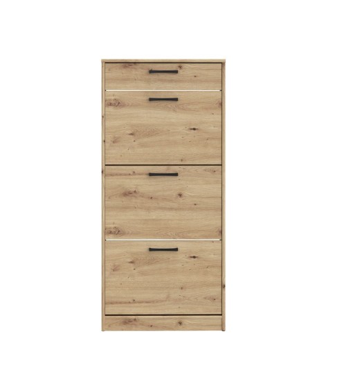 Scarpiera Cecilia con 3 scomparti ed un cassetto colore rovere 58.2x20.4x127.7 H cm.