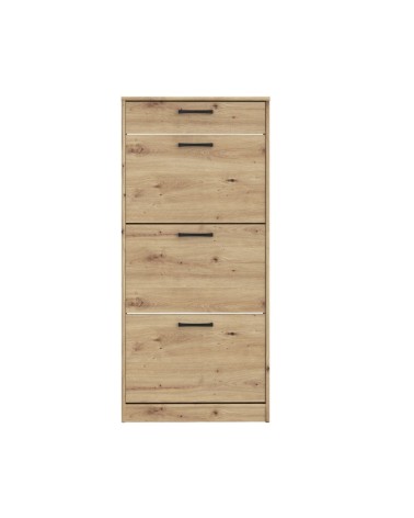 Scarpiera Cecilia con 3 scomparti ed un cassetto colore rovere 58.2x20.4x127.7 H cm.