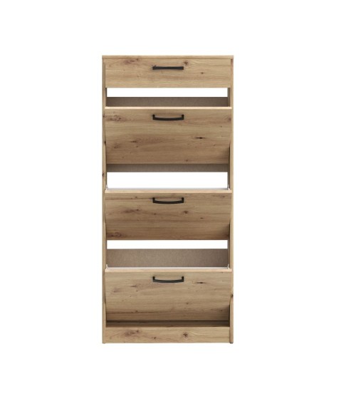 Scarpiera Cecilia con 3 scomparti ed un cassetto colore rovere 58.2x20.4x127.7 H cm.