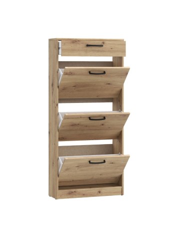 Scarpiera Cecilia con 3 scomparti ed un cassetto colore rovere 58.2x20.4x127.7 H cm.