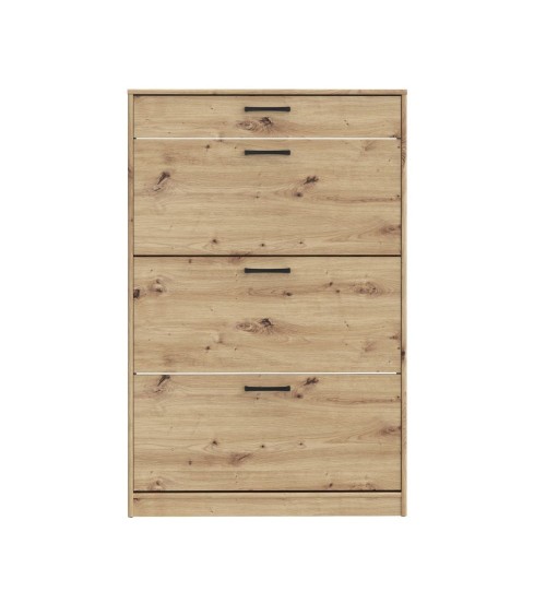 Scarpiera Cecilia con 3 scomparti ed un cassetto colore rovere 83.2x20.4xH 127.7 cm.