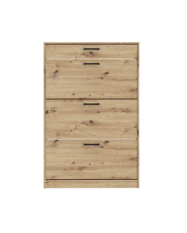 Scarpiera Cecilia con 3 scomparti ed un cassetto colore rovere 83.2x20.4xH 127.7 cm.