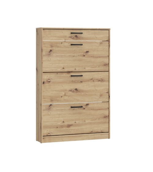 Scarpiera Cecilia con 3 scomparti ed un cassetto colore rovere 83.2x20.4xH 127.7 cm.