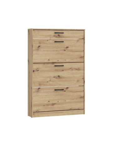 Scarpiera Cecilia con 3 scomparti ed un cassetto colore rovere 83.2x20.4xH 127.7 cm.