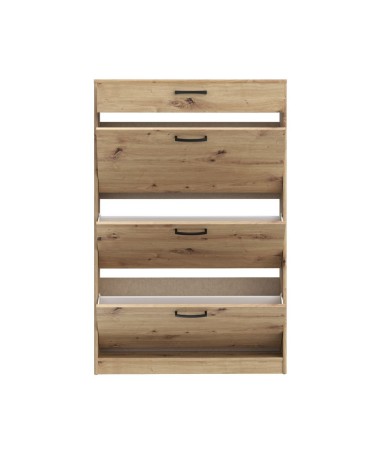 Scarpiera Cecilia con 3 scomparti ed un cassetto colore rovere 83.2x20.4xH 127.7 cm.
