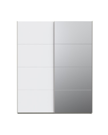Armadio Elio con 1 anta a specchio e 1 anta scorrevoli colore bianco