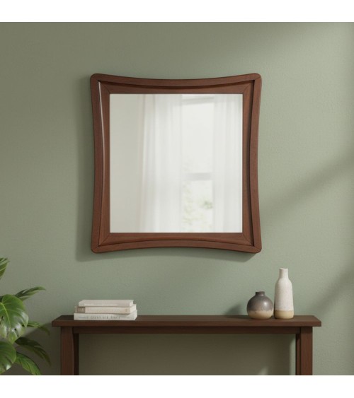 Specchiera Maria con cornice in legno colore noce