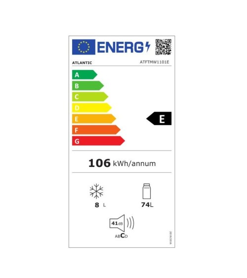 Frigorifero sottotavolo Atlantic ATFTMW1101E 82 lt colore bianco classe E