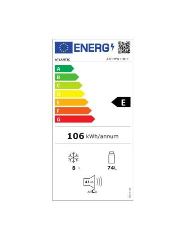Frigorifero sottotavolo Atlantic ATFTMW1101E 82 lt colore bianco classe E