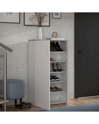 Mobile multiuso Lucio 2 ante H 120cm. colore bianco e cemento