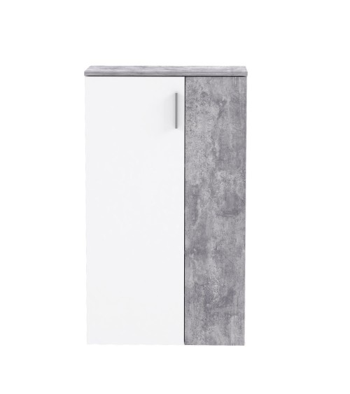 Mobile multiuso Lucio 2 ante H 120cm. colore bianco e cemento