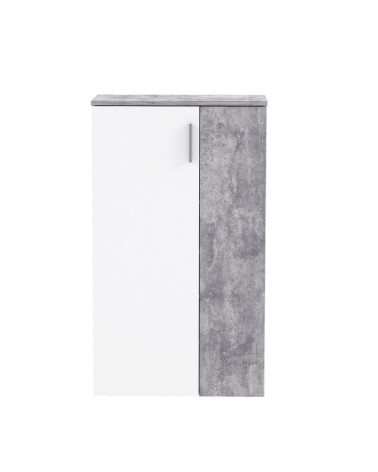 Mobile multiuso Lucio 2 ante H 120cm. colore bianco e cemento
