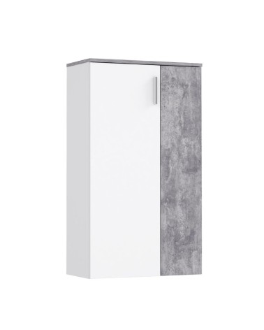 Mobile multiuso Lucio 2 ante H 120cm. colore bianco e cemento