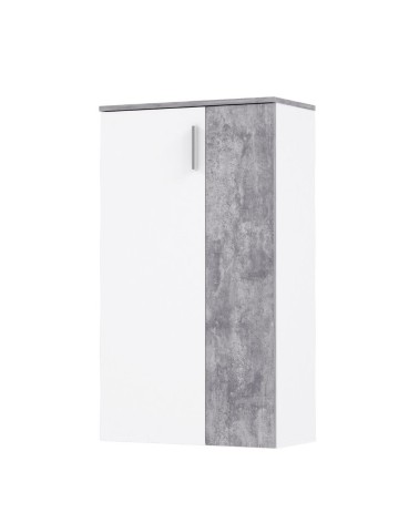 Mobile multiuso Lucio 2 ante H 120cm. colore bianco e cemento