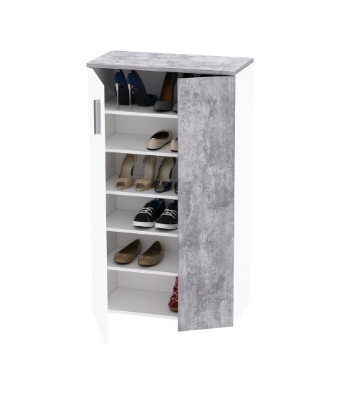 Mobile multiuso Lucio 2 ante H 120cm. colore bianco e cemento