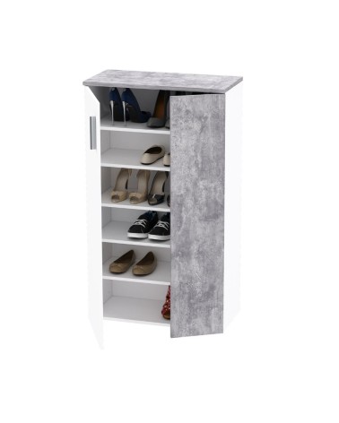 Mobile multiuso Lucio 2 ante H 120cm. colore bianco e cemento