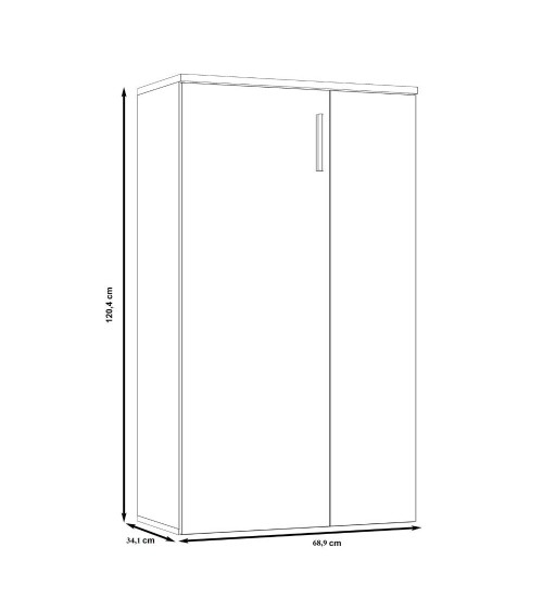 Mobile multiuso Lucio 2 ante H 120cm. colore bianco e cemento