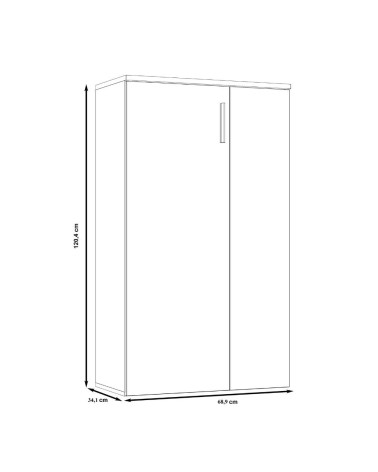 Mobile multiuso Lucio 2 ante H 120cm. colore bianco e cemento