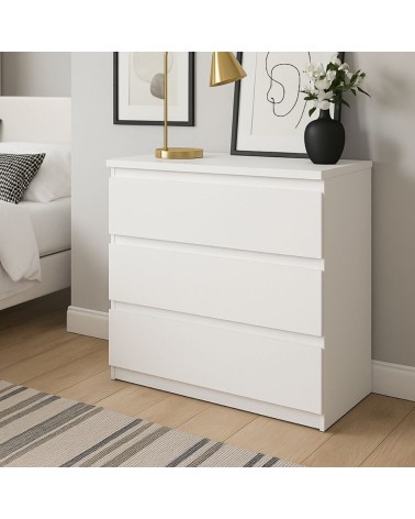 Cassettiera Morgan 3 cassetti 77.2x79.8x42.2 cm. colore bianco