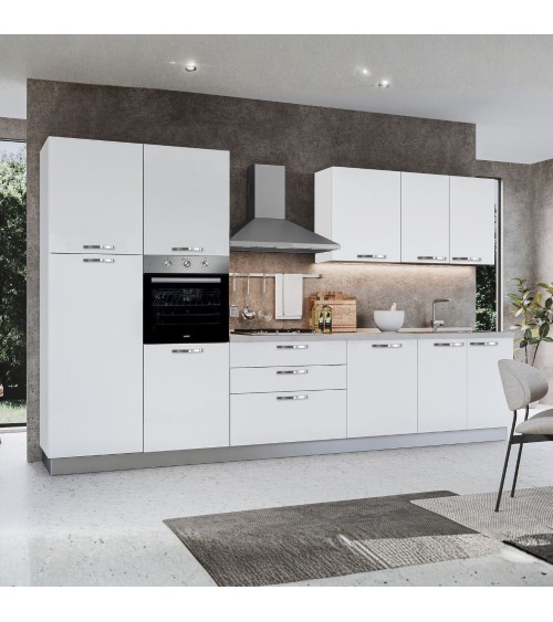 Cucina reversibile Iris 360 cm colore bianco opaco