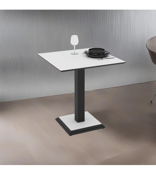Tavolo quadrato Carvel in colore bianco frassinato 68x68x75 H cm.