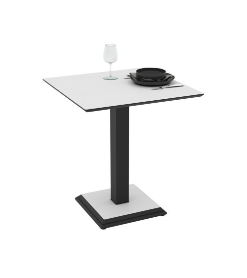 Tavolo quadrato Carvel in colore bianco frassinato 68x68x75 H cm.