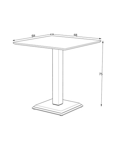 Tavolo quadrato Carvel in colore bianco frassinato 68x68x75 H cm.